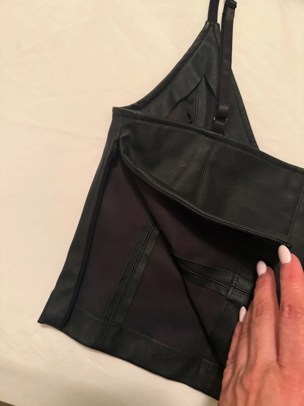 Zara faux leather crop tank. - Picture 3 of 5